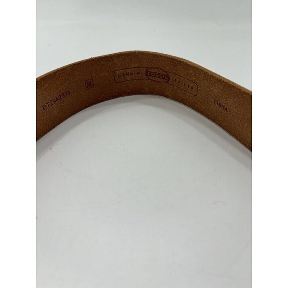 Fossil Leather Belt Metallic Gold Silver Copper Medium Adjustable Cowgirl Boho - Picture 11 of 14